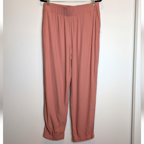 LOFT Pants - LOFT Outlet Dusty Rose High Rise Straight Textured Pants Size Large
